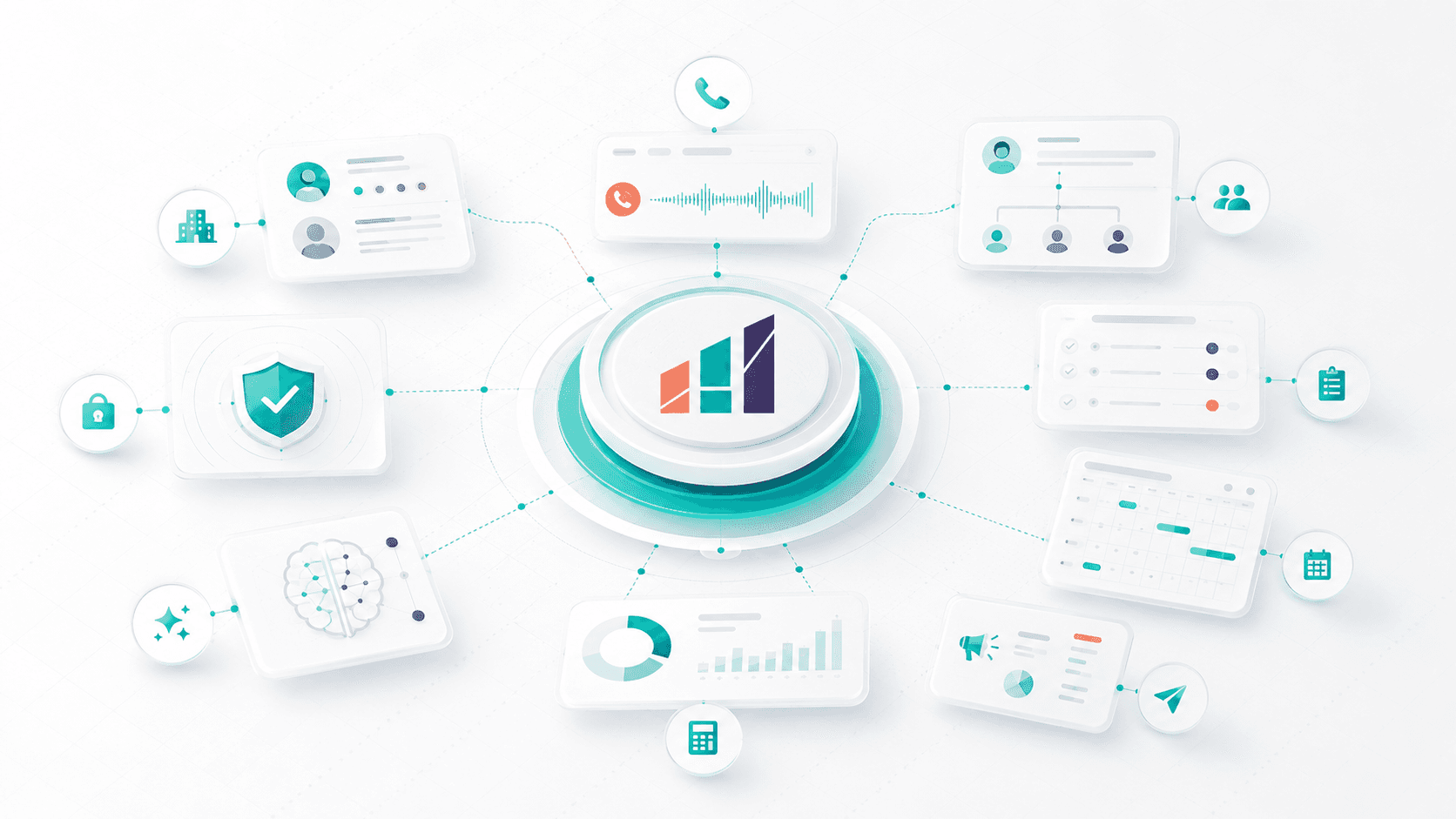 TrueValue unified business dashboard — CRM, PBX, Tasks, HR, Marketing in one platform